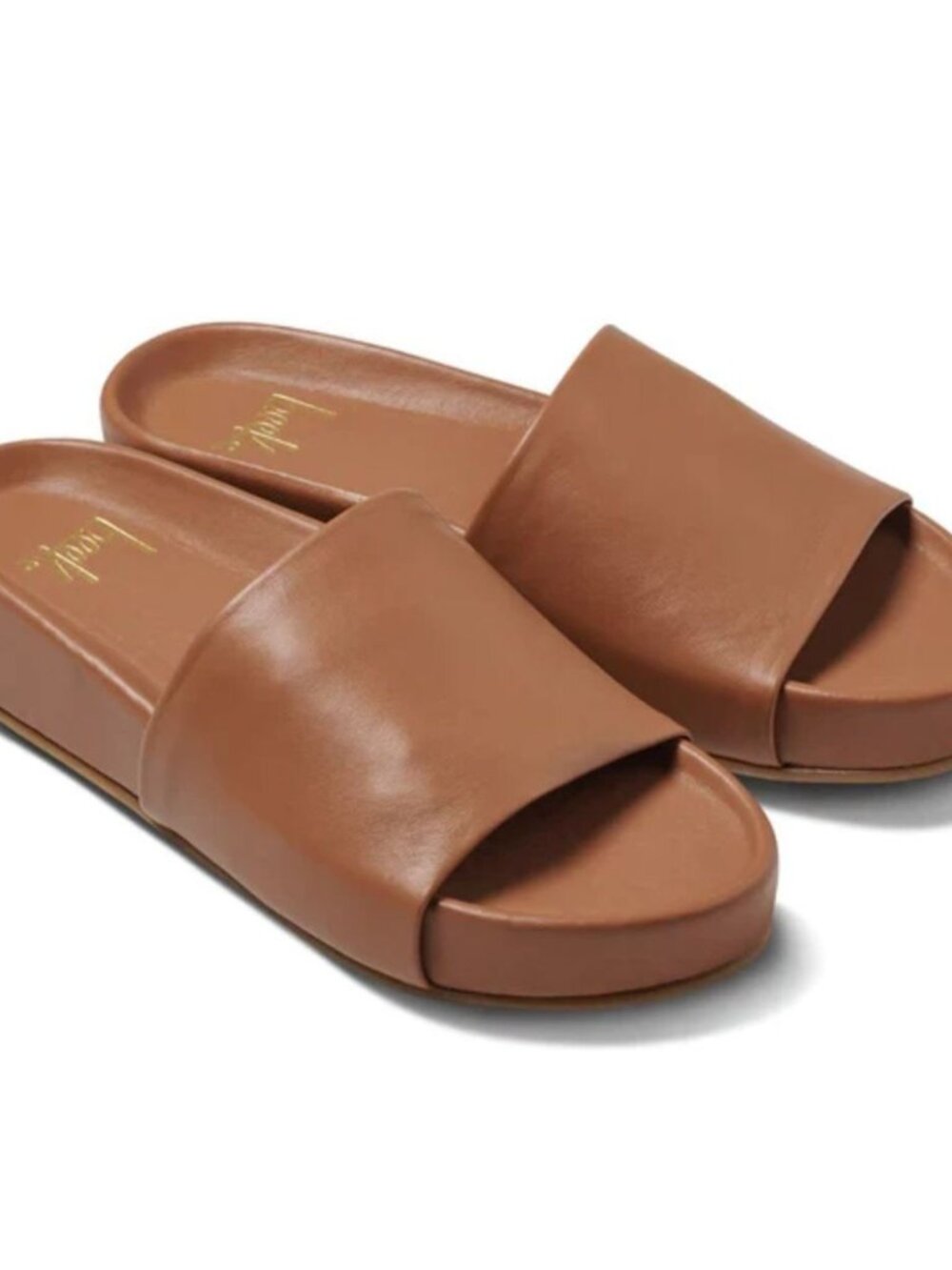 NEW w/Box Beek Pelican Leather Platform Sandals Tan Size 8